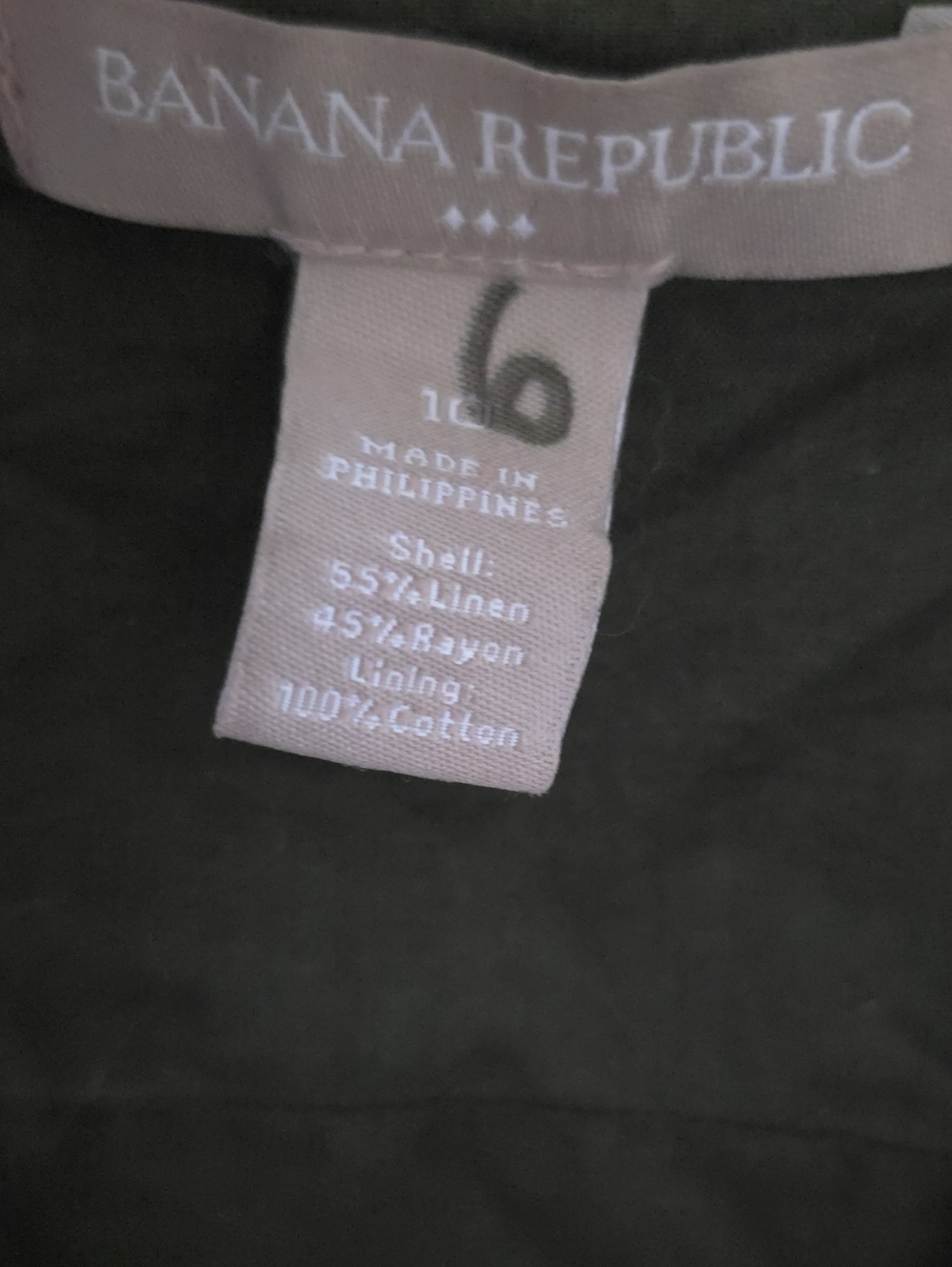 Banana Republic Olive Green Linen-Blend Dress